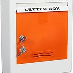 Plastic Big Size Letter Box for Home/Mail Box/Letter Box for gate and Wall with Key Lock- Outdoor & Indoor Use- Orange Color-12