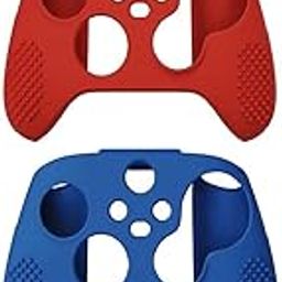 PSS 2Pack Silicone Cover Skin for Xbox Series X Controller, Soft Rubber Case Protector Anti-Slip for Xbox Series S Controller - Blue/Red-16