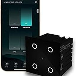 CONBRE SW4 Wi-Fi Smart Modular 4 Gang Touch Switch for Home automation, Energy Monitoring, remote control | Suitable for fan, light & 10A socket | Works with Alexa, google Assistance & Siri (Black)-10