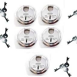 Onmax Steel Regular Shutter Round Lock,65mm Size and 6 levers, Heavy and Pad Lock, for Home, Office and Shop (SRSL65N2) Pack of 5 Pcstter Lock 65mm-image-72