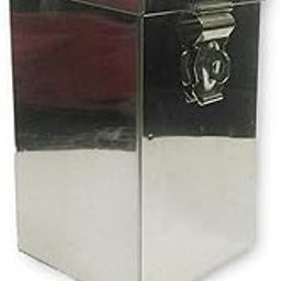 SinSya Stainless Steel Long Donation Box/Suggestion Box Coin Money Bank Piggy Bank/Gullak - Silver Color, Traditional-22