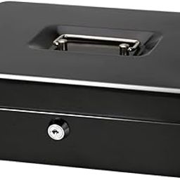 Betlex Large 12 Inch Cash Box with Note and Coin Compartments | Cash Box with Lock and Key & Money Tray Perfect Secure Storage for Loose Change-1 Pcs (Multi Color)-BL-04-image-5
