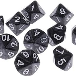 ATORSE Toy 10 Pieces Plastic 10-Sided Dice D10 for Party Bar Game Accessory Black-Toys & Hobbies-Games-Role Playing Games-Dungeons & Dragons-Accessories & Dice-3