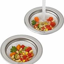 TIARA - SINKO 9cm (Set 2Pc) Sink Strainer Steel, Sink Jali, Sink Drainer, Sink Strainer Basket, Sink Drainer Basket, Sink Strainer, Sink Drain Basket, Kitchen Sink Accessories Items Size-2-image-71
