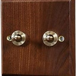 MYADDICTION Wooden Lighting Switch Plate Premium Outlet Panel for Hotel Kitchen Room Two Levers-image-55
