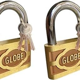 Zebra Premium Tools Globe Original Hardened Pure Brass Locks (Pack of 2) with Free 3 Keys - Gold (2.5 Inch)-24