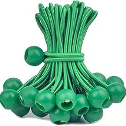 PerkHomy 30 PCS Ball Bungee Cord 6 Inch Heavy Duty Bungie Cord Balls for Tarp Tie Down Canopy Camping Tents Cargo Holding Wire Hoses Patio Umbrellas Awning (30pc Green)-image-23