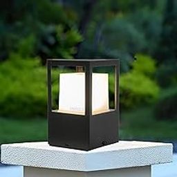 RBSK Metal and Glass Gate Light Waterproof Pillar Lamp Outdoor Decor Garden Lighting Pole Mount Exterior Fixture for Home Entrance Patio Compound Boundary (Ninja) (Bulb Not Included) (Pack of 1)-image-36