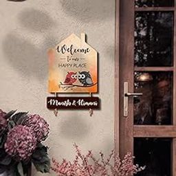 ChitraChaya Hut Style Multicolor Nameplate - 15x11 Inches - 6mm Imported Plywood - Home Decor-image-25