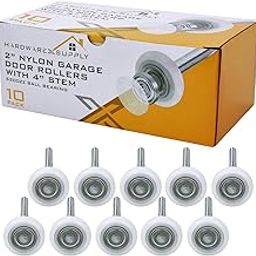 HardwareX supply 2" Nylon Sealed Garage Door Rollers, 6200ZZ High Performance Ball Bearing (10 Pack, 4" Stem)-image-43