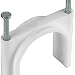 AASHIE N HOME'S | Wire Fastener Circle Cable Clips | Metal Nails for Cable Management, Cord Organizer, Round Wire Clamps for Hanging Cables Fitting on wall (White - Pack of 100, 25 mm)-13