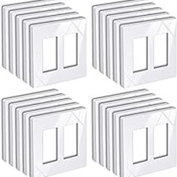 BESTTEN 20 Pack 2-Gang Screwless Wall Plate, USWP6 Gloss Snow White, Decorator Outlet Cover, H4.69” x W4.73”, Light Switch Face Plate, UL Listed-image-22