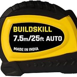 BUILDSKILL 7.5M Auto Lock Measuring Tape | Steel blade | Non slip TPR grip | Clear marking | 16mm width | Hand strap | Unbreakable ABS case | One click retraction | buckle | 24ft Inch measure tape-5