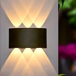 OM Star® LED Indoor/Outdoor Up Down Wall Light Warm White, IP-65 Waterproof & Shockproof Body (2 Year Warranty) (MattBlack 6 ray Warm)-image-38