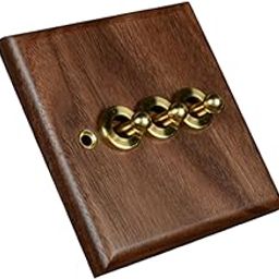 MYADDICTION Lighting Switch Plate Premium Wooden Outlet Panel for Living Room Kitchen Hotel Three Levers-image-82