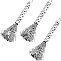 Steel Scrubber Brush with Handle, Pot Scrubber, Wok Brush, Pan Scrubber Stainless Steel Wool Scrubbers for Cleaning Dishes (Pack of 3)-image-61