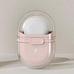 ALCY Portable Travel Soap Box Leak Proof Easy to Carry Bathroom Storage Box Soap Box Organizers (Pink)-image-4