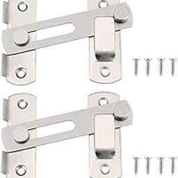 Airlife Flip Latch Lock,Heavy Duty Stainless Steel Bar Latch,Safety Door Bolt Latch Lock for Home Window Door Door Bolt Lock Sliding Antique Gate Flip with Screws (2 PCS)-image-78