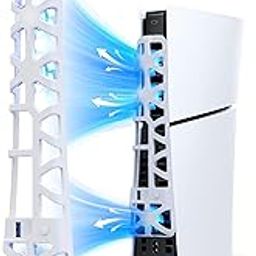 NexiGo PS5 Slim Silent Enhanced Cooling Fan with Adjustable Speed, Auto Power On/Off, with USB 3.0 Port, Efficient Cooling System for Both PS5 Slim Disc and Digital Editions (White)-16