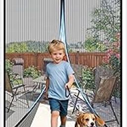 MAGZO Magnetic Screen Door Fit Door Size 36 x 80 Inch, Screen Size 38" x 81" Durable Magnetic Closure Mesh with Full Strip Magnets for Entry Door, Black-picture-20