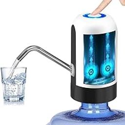 Waico Automatic Water Can Dispenser | Pump for 20 Litre Bottle Can | Silicon Pipe USB Charging, 1200 mAH Battery | White/Black-image-84
