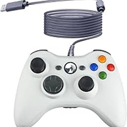 Wired Controller Gamepad Compatible for Microsoft Xbox 360 Console PC Computer Video Game Color White-image-16