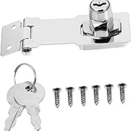 Gadpiparty 1set Hasp Lock Durable Door Latch for Cabinets Polished Edges for Safety for Home and Office Use for Easy Installation-5