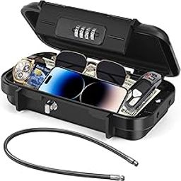 Ambesty Portable Safe Combination Safe Portable Travel Safe with Removable Waterproof Wire Rope Mini Safe for Home, Office, Beach, Camping-image-26