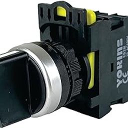 YOKINS Switch Maintained Push Button, 3 way position, EB2M-A-20XS, 22mm Black color with spring return with 2NO (copper & silver contacts)-19