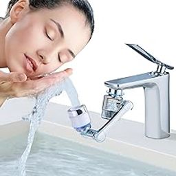SKADIOO Tap Extension for Kitchen Sink | Universal 1080° Swivel Robotic Arm Swivel | Faucet Extender for Taps, Kitchen Tap Extender, Faucet Sprayer Attachment Comes with ABS Plastic Chrome Finish Body-15