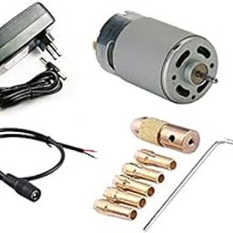Metal 12V 555 Dc Motor High Speed With Drill Chuck Kit For Diy Projects Rs-555 Multipurpose Brushed Motor 13000Rpm High Rpm With 12V 2 Ampere Adapter-16