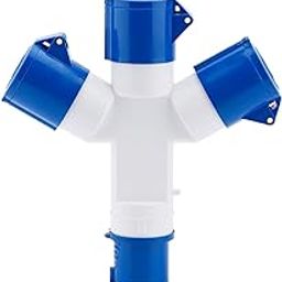 DeHMY Industrial 3-Way Socket Splitter, 16A 220-250V IP44, Blue and White, 3-Pin Waterproof Connector-picture-11