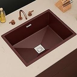EVANEX Kitchen Sink 24"x18"x10" Quartz Kitchen Sink | Single Bowl Granite Quartz Sink with Waste Coupling, Fruit Basket & Hose Pipe | Noiseless & Scratch Resistant Sink | 10 Years Warranty-image-86