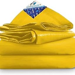 TUFFPAULIN 15FT X 12FT 150 GSM Yellow Heavy Duty Tarpaulin Tirpal Tadpatri Tharpai Thadika, Extra Strong, Eyelets, UV Resistant, 100% Waterproof Virgin, 6 Layer MLCL 3D Rib Technology-1 No.-picture-24