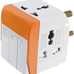 HARISMRUTI 3 PIN Multi Plug with Indicator White and Black,3 Way Socket Plug Adapter Universal Input Plug with Individual Switches and Led Indicator 10 Amps Accepts Round (3 Way Switched Adaptor)-image-9