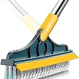 OANDA Bathroom Cleaning Brush with Wiper - 2 in 1 Tiles Cleaning Brush - Floor Scrub Bathroom Brush with Long Handle - 120° Rotate Bathroom Floor Cleaning Brush-image-97