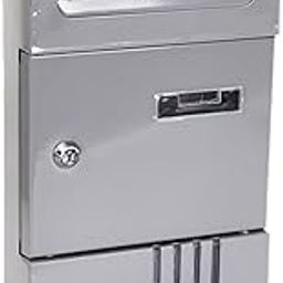 ATORSE Wall Mount Mailboxes for Outside Lockable Letter Box for Outdoor Door Office Gray-image-7