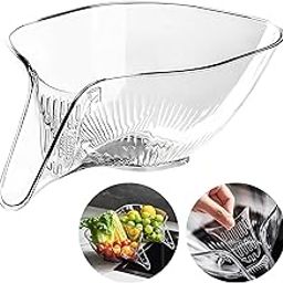 TAPUJI Multifunctional Drain Basket,Kitchen Sink Food Collector Strainer Bowl with Spout,Suitable for Food Filter Cleaning Fruit and Vegetable Drainage Basket Funnel (Pack of 1)-image-35