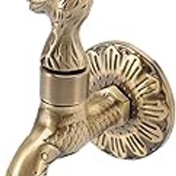 Chicken Antique Brass Wall Mounted Washing Machine Water Tap Vintage Balcony Cooper Cold Water taps-image-21