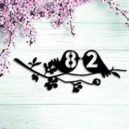 UNKAR EXPORTS INDIA | Customized | Personalized | House Numbers | Birds on Branch | Wall Décor | Bird House Numbers | Metal Address | Numbers Sign| Bird Address Sign | Outdoor Address Plaque-image-16