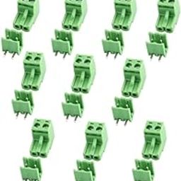 LuoQiuFa 10 Set 2-pin 5.08mm Pitch Right Angle PCB Pluggable Terminal Block Connectors-18