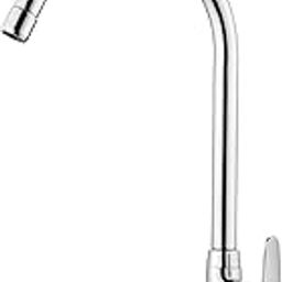Ruhe® Eclipse Swan Neck with Swivel Spout Faucet/Tap |20 inches Spout Brass Faucet/Tap | Table Mount with Chrome Finish for Bathrooms Wash Basins & Kitchen Sinks-image-82