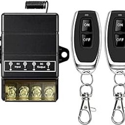 Wireless Remote Switch 12V/24V/48V/72V/40A Relay, Wireless RF Switch for Anti-Theft Alarms, Roller Shutter Door, Gate Barriers with 328ft Long Range, Black-0