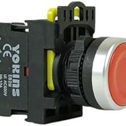 Yokins Push Button, EB2M-A-10 R, 22mm Red color with spring return with 1NC (copper & silver contacts)-image-68
