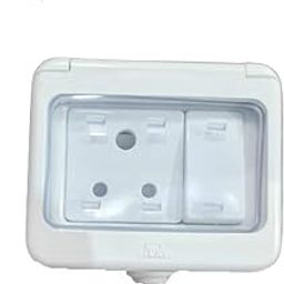 C&S Water Proof Plastic Box with Switch and Socket Use in roof top Lighting/Garden/Lighting/Home/Residential Parking to Protect Shock (3 Module with 6A Switch & Socket)-15