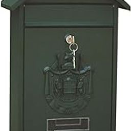 Enakshi (Label) Creations Mailbox Mail Secure Locking Mail Box 26x10x36cm Decorative Letterbox Green|Home Decor|Figurines-45