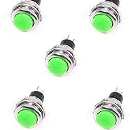 River Fox AC 3A/125V 1A/250V N/O NO Green Momentary PUSH ONLY Button for Project (5, GREEN)-15