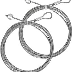 304 Stainless Steel Safety Wire Garage Door Cable 9.6FT for 8 Foot high Garage Door with Torsion Spring Garage Door Opener Extension Torsion Steel Cable 2 Pack-picture-17
