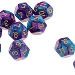 3xMulti-Sided Dice Polyhedron Dice D12 for D&D TRPG Table Game Purple+Blue-image-70