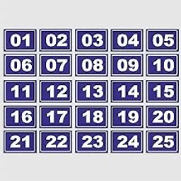 ATTRACTSO - 1 to 25 Number plates use for School Banch | Employees Tables | Mandir | Room l Seat | Library Rack | Material Vinyl with 3mm sunboard (Size 5"*3.5")-picture-21